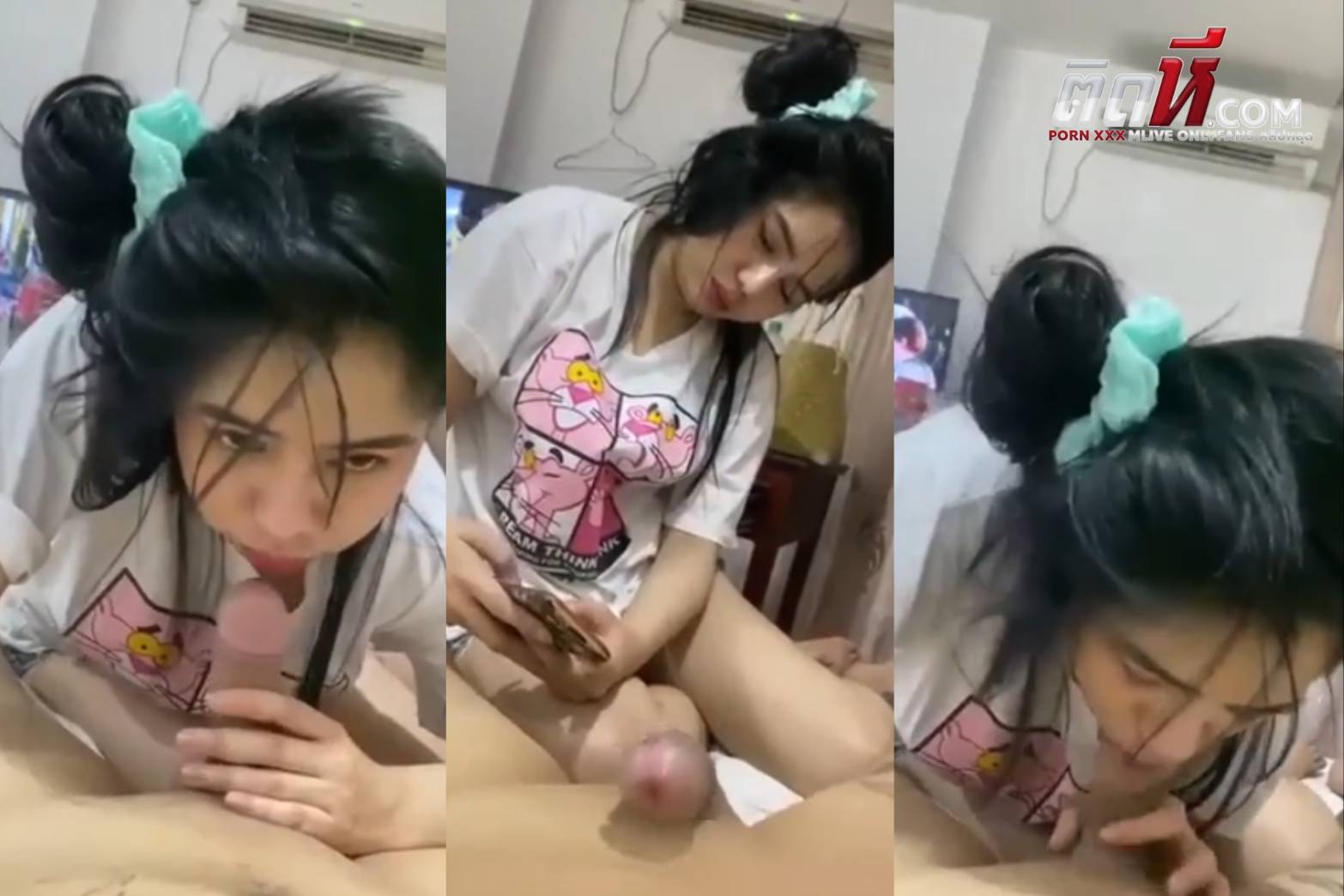 คลิปหีไทย นอนถอกควยให้เมียสาวโม๊คแล้วถ่ายคลิป อมควยไปเล่นโทรศัพท์ไป คลิปโป๊เสียงไทย
