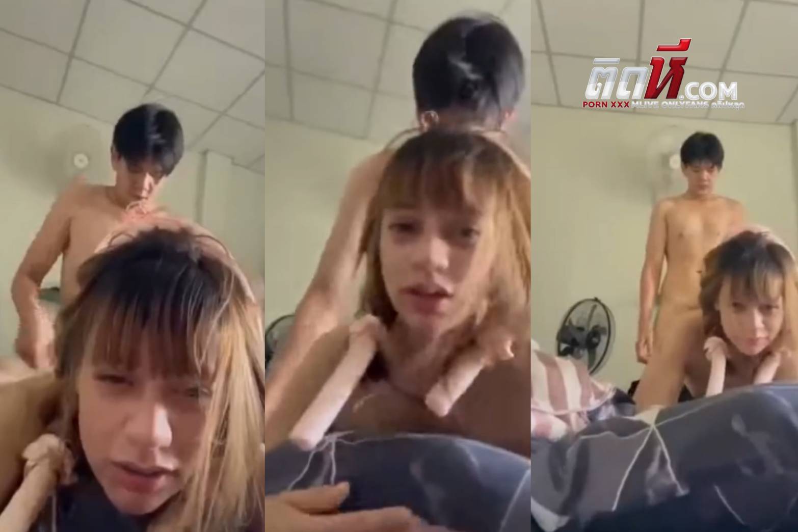 คลิปหลุดทวิตเตอร์ สาวไทยหน้าตาเหมือนลูกครึ่ง ดดนแฟนหนุ่มจับเย็ด กระหน่ำรัวใส่หีท่าหมา เย็ดโหดซอยหีไม่ยั้ง ร้องครางลั่น